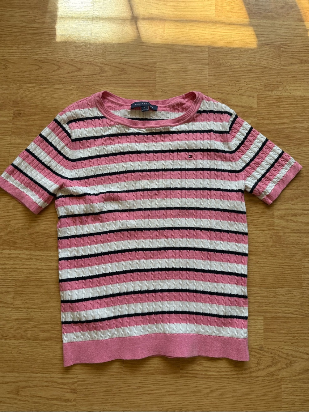 Tommy Hilfiger Pink Stripe Knit Top